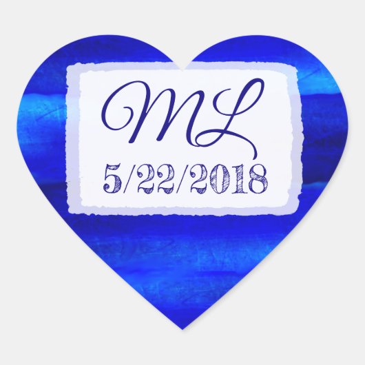 Weddenschapsdatum Bride en Groom Heart Stickers (Voorkant)