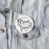 Weddenschapsdroomteam | Zwart Script Rings twee Ronde Button 7,6 Cm (In situ)