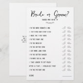 Weddenschapsgame Bride of Groom Black & White (Voorkant / Achterkant)