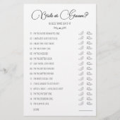 Weddenschapsgame Bride of Groom Black & White (Voorkant)