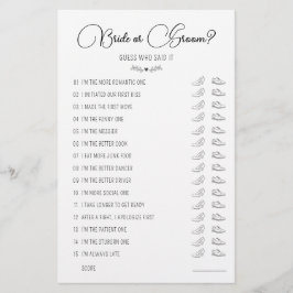 Weddenschapsgame Bride of Groom Black & White