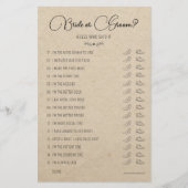 Weddenschapsgame Bride of Groom Rustic Paper (Voorkant)