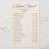 Weddenschapsgame Bride of Groom Rustic Paper (Voorkant)