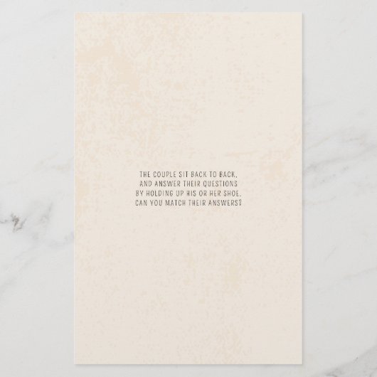 Weddenschapsgame Bride of Groom Rustic Paper (Achterkant)