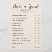 Weddenschapsgame Bride of Groom Rustic Paper (Voorkant)