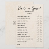 Weddenschapsgame Bride of Groom Rustic Paper (Voorkant / Achterkant)