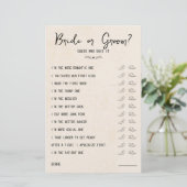 Weddenschapsgame Bride of Groom Rustic Paper (Staand voorkant)