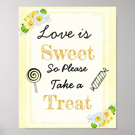 Weddenschapsgebaar Love is Sweet Poster (Voorkant)