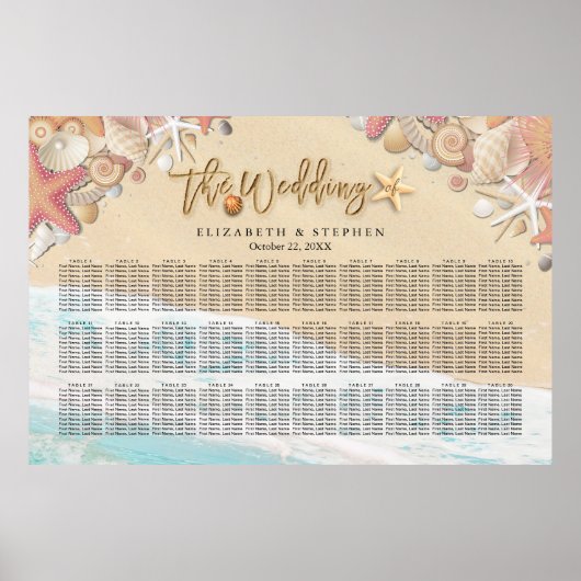 Weddenschapskaarster Summer Sandy Beach Starfish Poster (Voorkant)