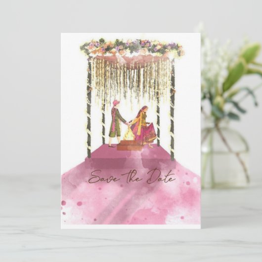 Weddenschapskaart - BESPAAR DE DATUM Kaart (Staand voorkant)