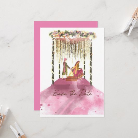 Weddenschapskaart - BESPAAR DE DATUM Kaart (Voorkant / Achterkant in situ)