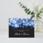 Weddenschapskaart blauwe mousserende lichten advieskaart (Staand voorkant)