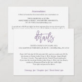 Weddenschapskaart | Borstel Letterlijk lavender Informatiekaartje (Voorkant / Achterkant)