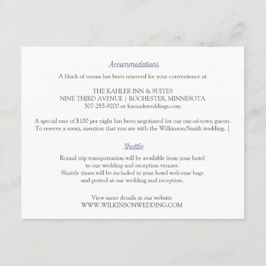 Weddenschapskaart | Borstel Letterlijk lavender Informatiekaartje (Achterkant)