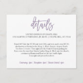 Weddenschapskaart | Borstel Letterlijk lavender Informatiekaartje (Voorkant)