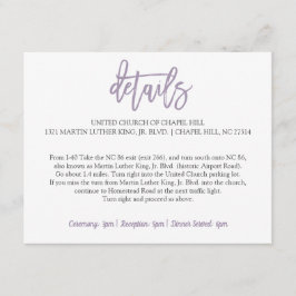 Weddenschapskaart | Borstel Letterlijk lavender Informatiekaartje