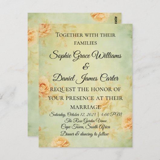 Weddenschapskaart Briefkaart (Voorkant / Achterkant)