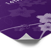 Weddenschapskaart Cherry Blossom Paars Poster (Hoek)
