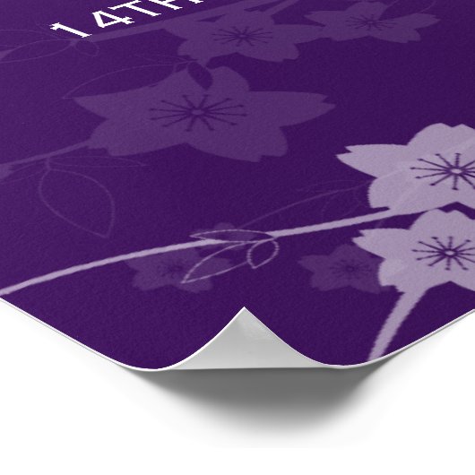 Weddenschapskaart Cherry Blossom Paars Poster (Hoek)