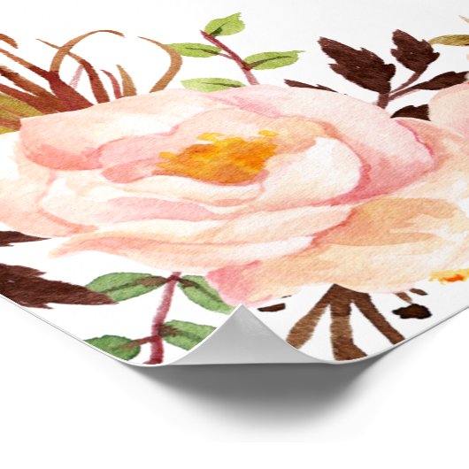 Weddenschapskaart Classy Chic Floral Gold Poster (Hoek)