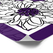 Weddenschapskaart Dahlia Floral Paars Poster (Hoek)