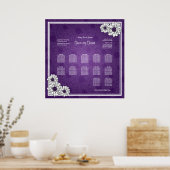 Weddenschapskaart Dahlia Floral Paars Poster (Keuken)
