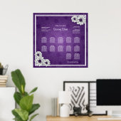 Weddenschapskaart Dahlia Floral Paars Poster (Thuiskantoor)