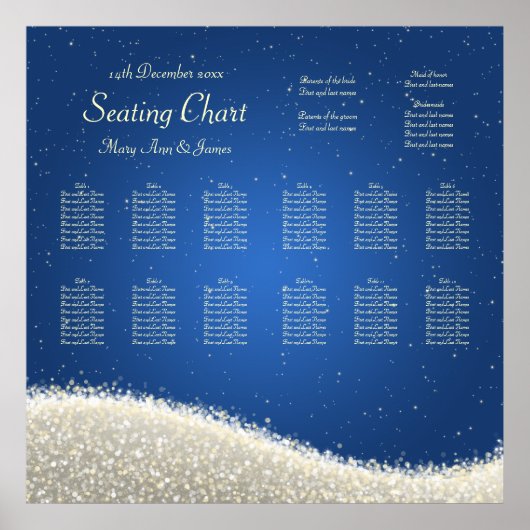 Weddenschapskaart Dazzling Sparkles Blue Poster (Voorkant)