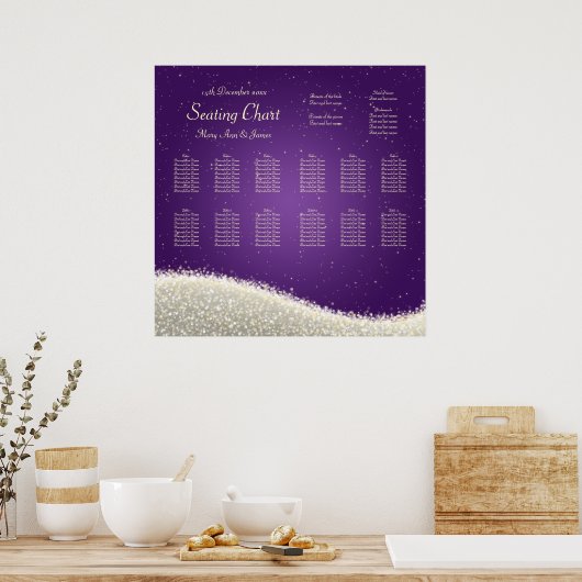 Weddenschapskaart Dazzling Sparkles Paars Poster (Keuken)