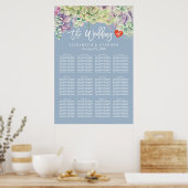 Weddenschapskaart Elegant Waterverf Succulent Poster (Keuken)
