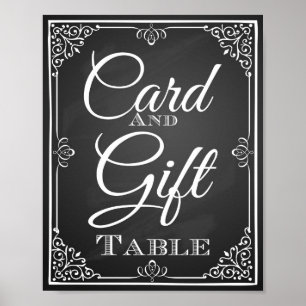 Weddenschapskaart en cadeautafelbord poster