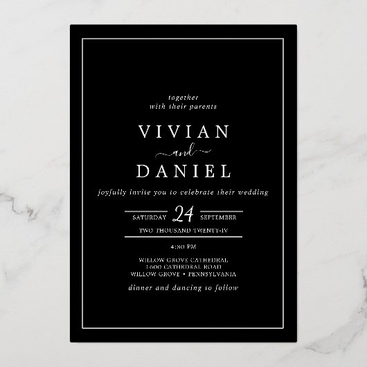 Weddenschapskaart Folie Uitnodiging (Voorkant)