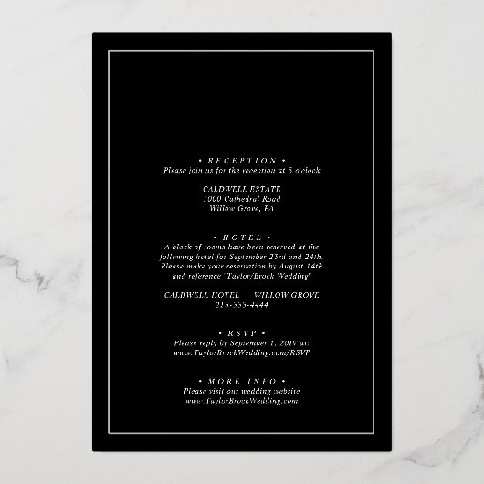 Weddenschapskaart Folie Uitnodiging (Achterkant)