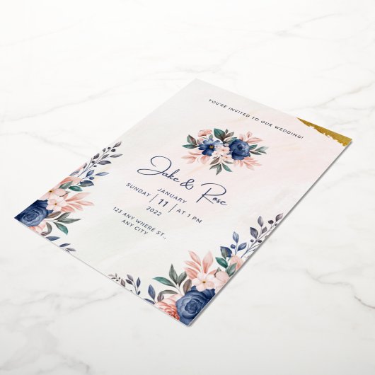 Weddenschapskaart Folie Uitnodiging (Gedraaid)