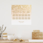 Weddenschapskaart Gold Bokeh Sparkle Lights Poster (Keuken)