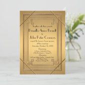 Weddenschapskaart, Great Gatsby, goud en goud Kaart (Staand voorkant)