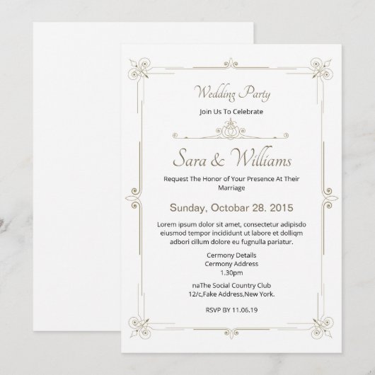 Weddenschapskaart Kaart (Voorkant / Achterkant)