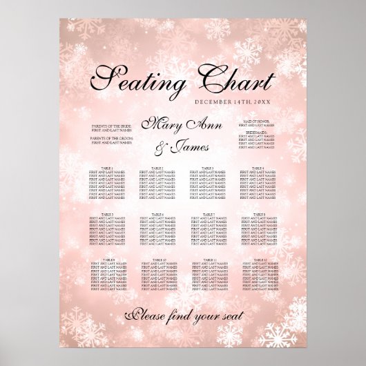 Weddenschapskaart Koper Winter Wonderland Poster (Voorkant)