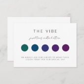 Weddenschapskaart met kleurenpalet informatiekaartje (Voorkant / Achterkant)