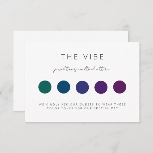 Weddenschapskaart met kleurenpalet informatiekaartje (Voorkant / Achterkant)
