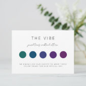 Weddenschapskaart met kleurenpalet informatiekaartje (Staand voorkant)