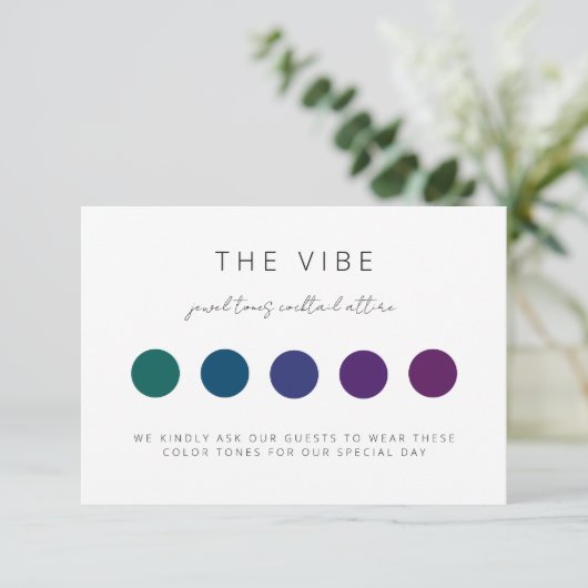 Weddenschapskaart met kleurenpalet informatiekaartje (Staand voorkant)