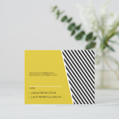 Weddenschapskaart | Mod Stripes | Geel RSVP Kaartje (Staand voorkant)