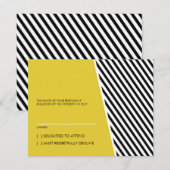 Weddenschapskaart | Mod Stripes | Geel RSVP Kaartje (Voorkant / Achterkant)