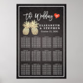 Weddenschapskaart Modern Gold Pineapple Couple Poster (Voorkant)