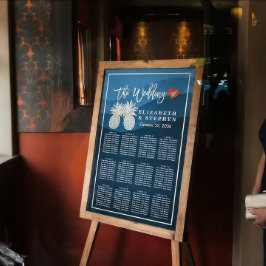 Weddenschapskaart Modern Gold Pineapple Couple Poster