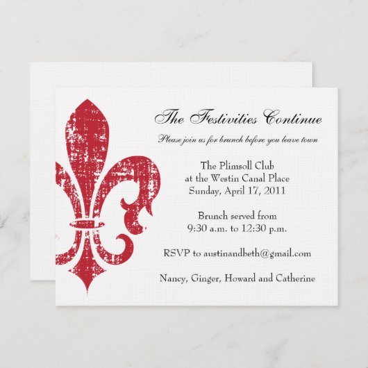 Weddenschapskaart | New Orleans | Rood Informatiekaartje (Voorkant / Achterkant)