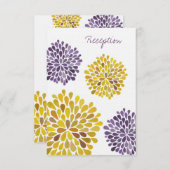 Weddenschapskaart Paars Yellow Dahlia Flower Informatiekaartje (Voorkant / Achterkant)