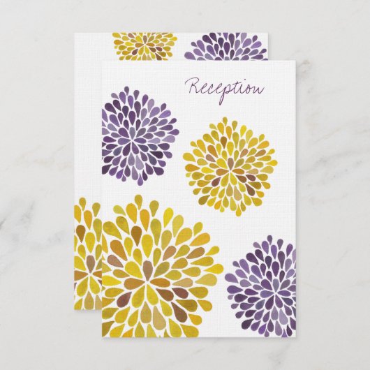 Weddenschapskaart Paars Yellow Dahlia Flower Informatiekaartje (Voorkant / Achterkant)