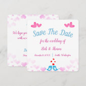 Weddenschapskaart Save The Date (Voorkant / Achterkant)